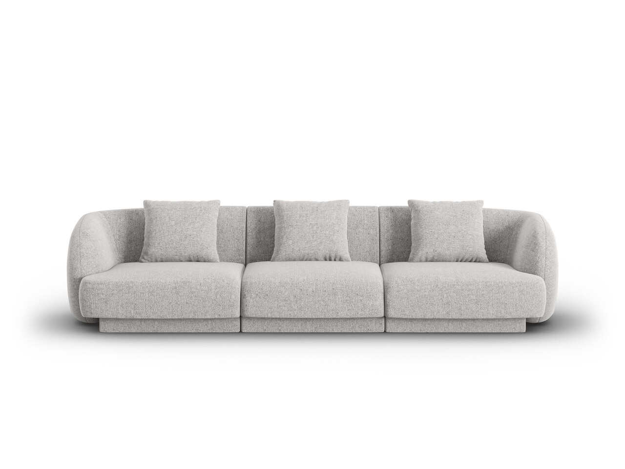 Canapea 3 locuri, Tulum, Cosmopolitan Design, 255x90x70 cm, tesatura chenille, gri deschis - imagine 6